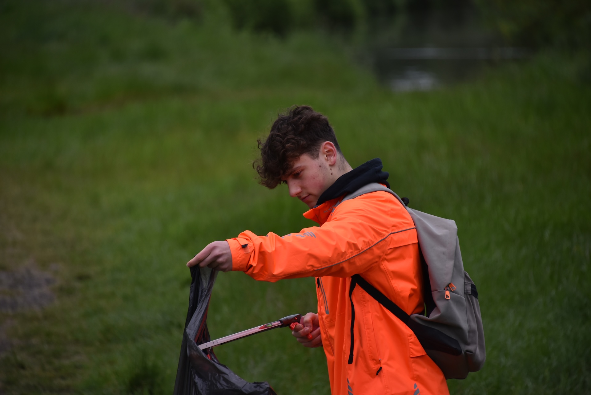 Cleanup volunteers at work